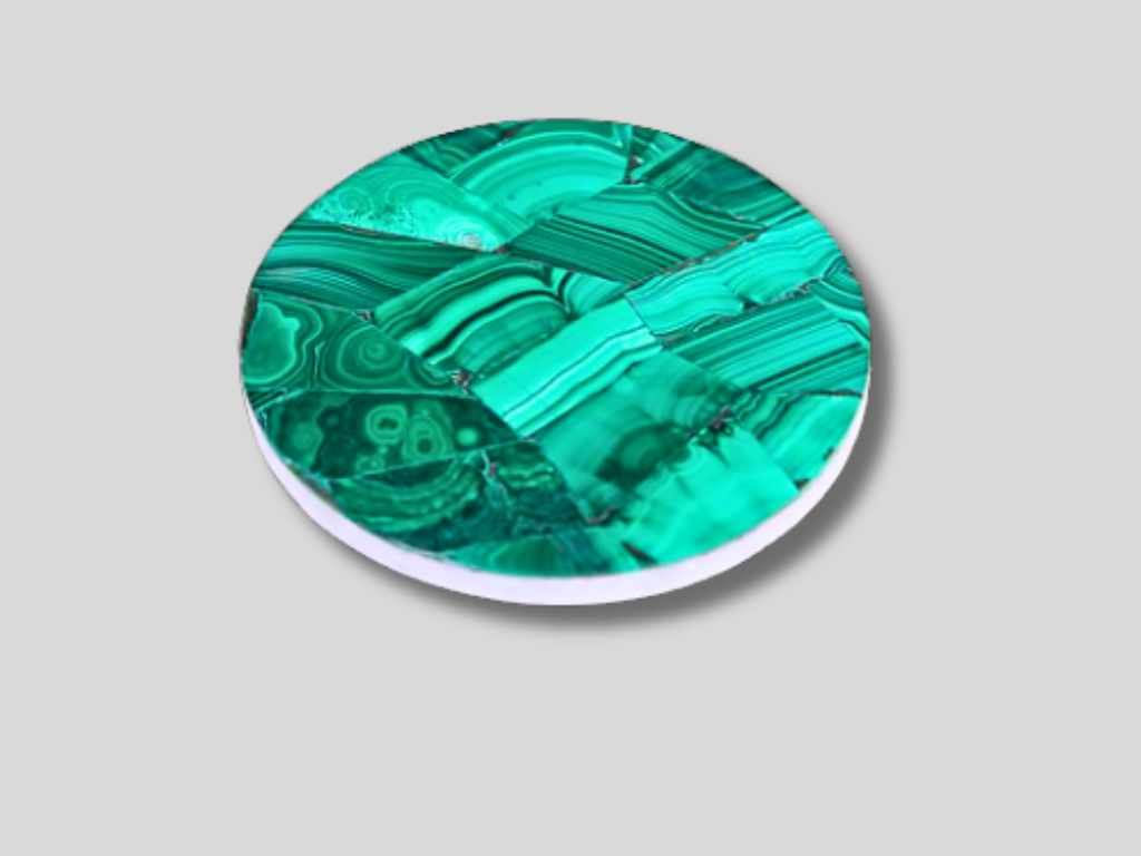 Random Malachite Marble Set Of Coaster Inlay Stone Modern Kitchen Arts